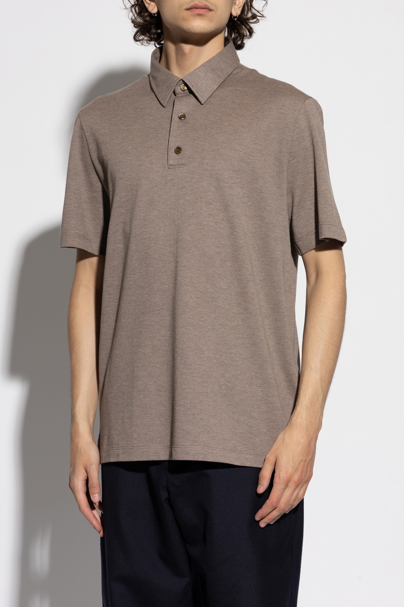 Tシャツ・カットソー Brioni SS25 V-neck polo shirt (UMKC0LPBK02 2000) uploading-1213893-1-